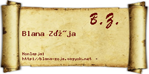 Blana Zója névjegykártya